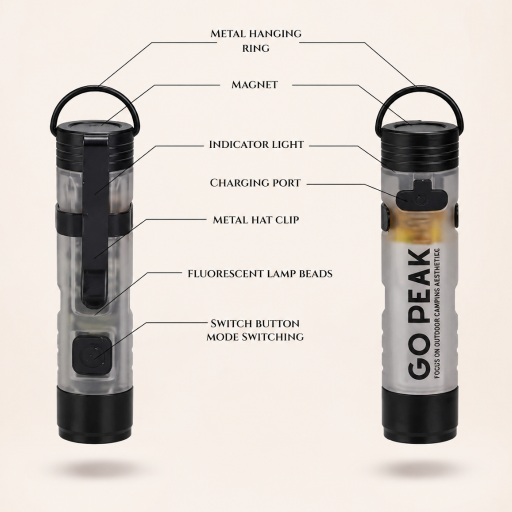 GO PEAK Magnetic Clip Flashlight